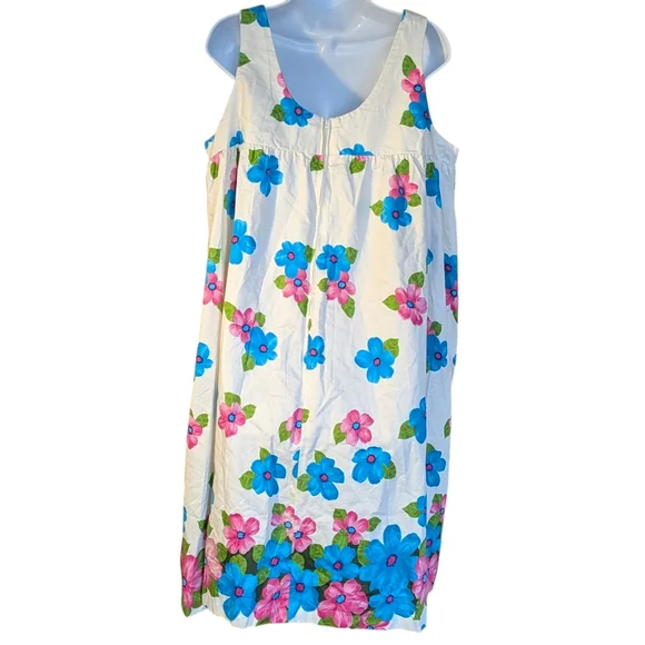 David Brown California Empire Midi Dress L Vintage Floral Beach Summer Wedding - Picture 5 of 7